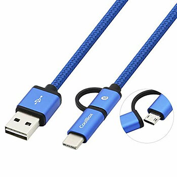 USB-kabel till mikro-USB och USB-C CoolBox COO-CAB-U2MC-BL Blå