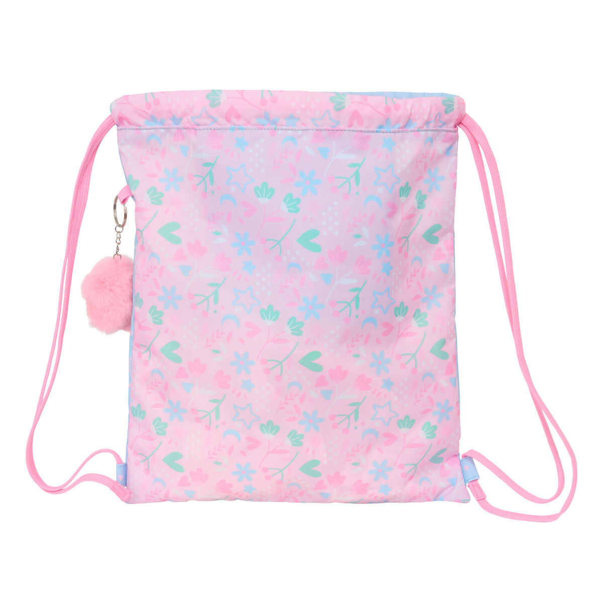 Skopåse med remmar BlackFit8 Smile Blå Rosa 35 x 40 x 1 cm - 2