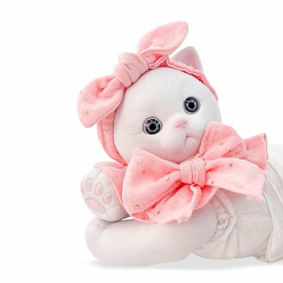 Mjukisleksak Berjuan Anireal Vit Katt 35 cm - 3