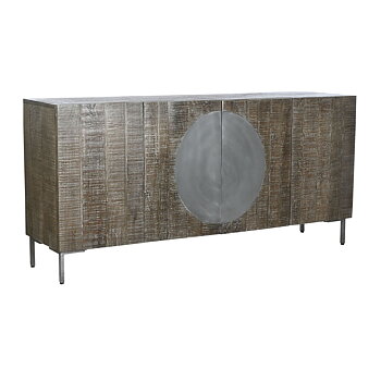 Skänk DKD Home Decor Mörkbrun Mörkgrå Metall Mangoträ 180 x 40 x 80 cm