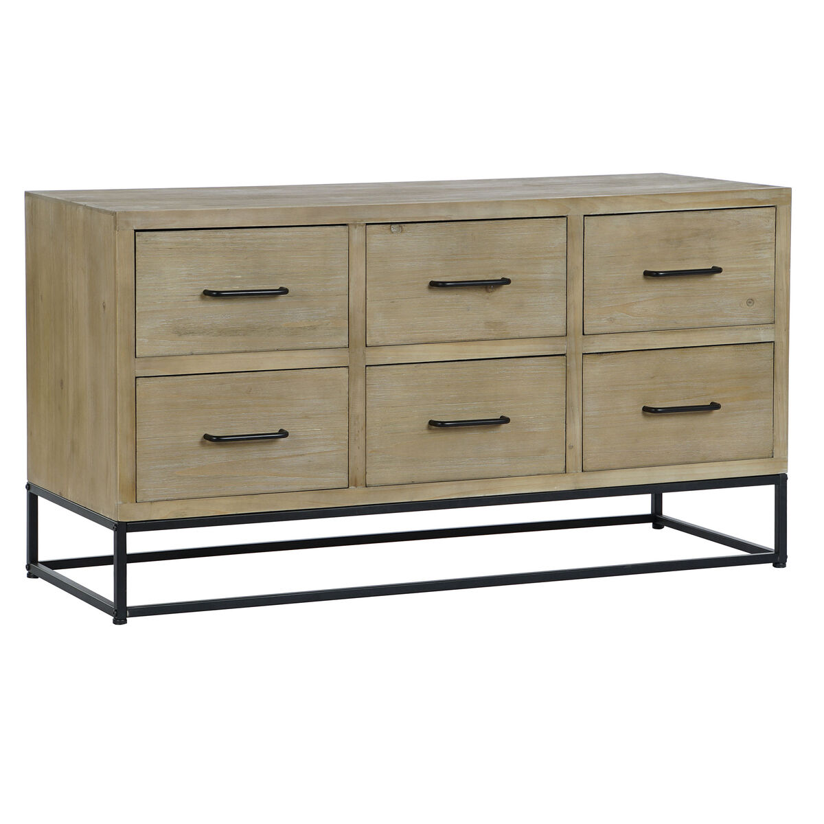 Skänk DKD Home Decor Svart Naturell Metall Trä MDF 120 x 40 x 64 cm