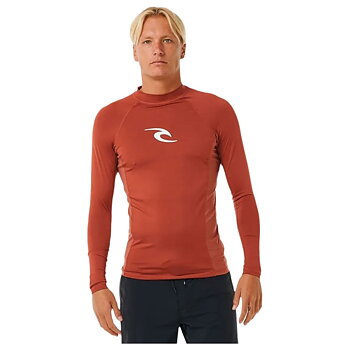 Badtröja Rip Curl Waves Upf Perf L/S Röd Surfing