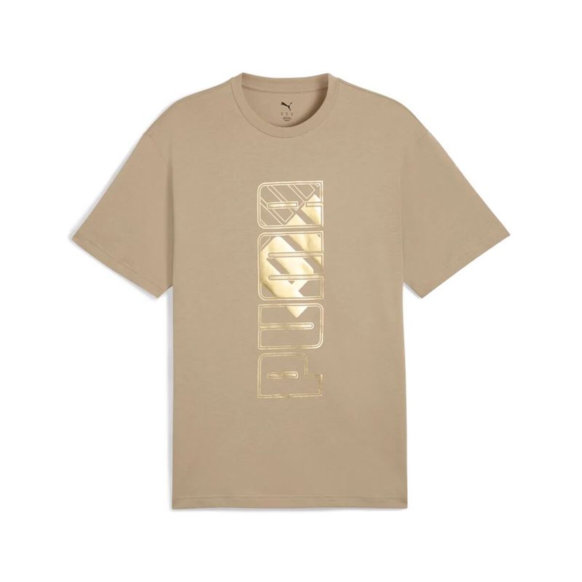 T-shirt med kortärm Herr Puma Maximal Metallic Relaxed Ljusbrun