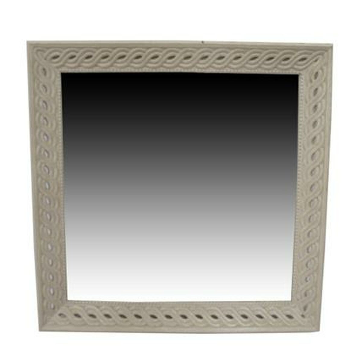 Väggspegel Home ESPRIT Vit Naturell Mangoträ Romantisk 92 x 6 x 92 cm