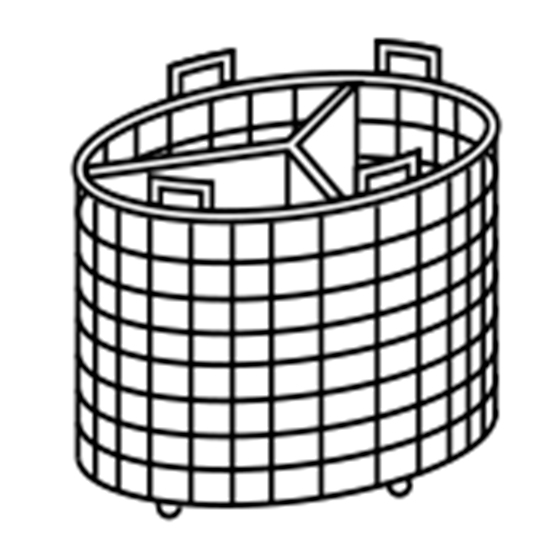 Ris korg för 100 liter kokande kastrull 3 sektorer