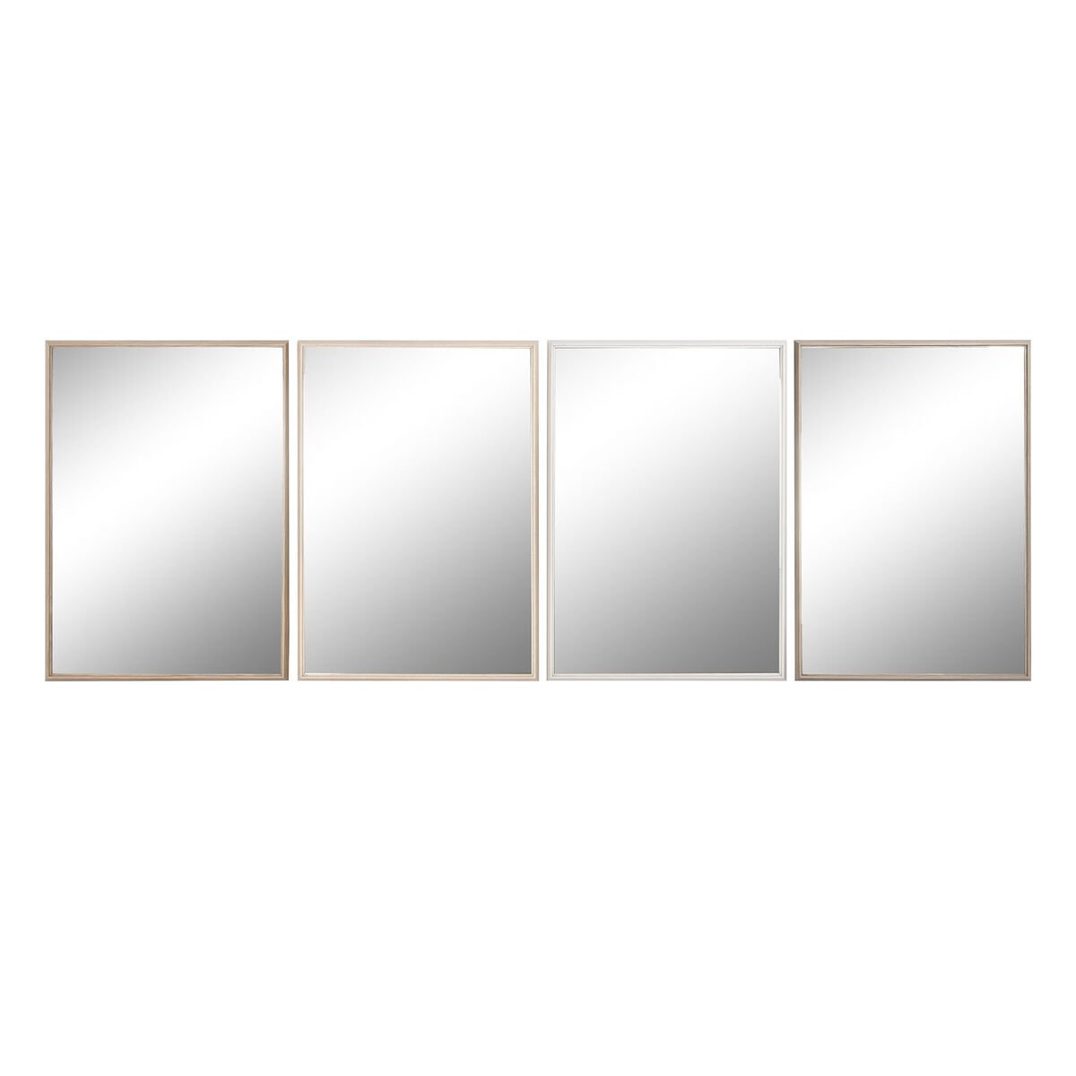 Väggspegel Home ESPRIT Vit Brun Beige Grå Glas polystyren 63,3 x 2,6 x 89,6 cm (4 antal)