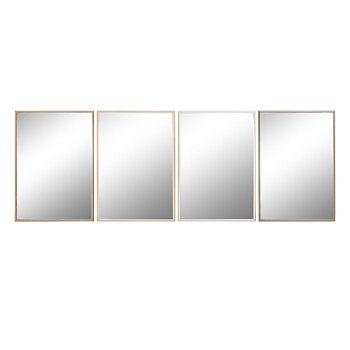 Väggspegel Home ESPRIT Vit Brun Beige Grå Glas polystyren 63,3 x 2,6 x 89,6 cm (4 antal)