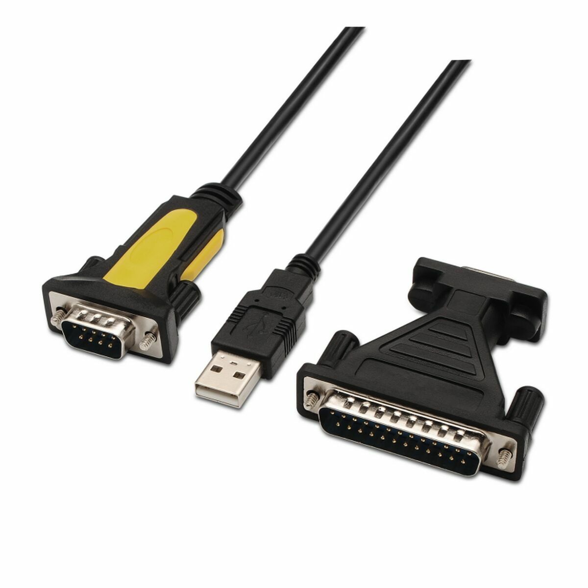 Data-/laddningskabel med USB Aisens A104-0039 1,8 m Svart