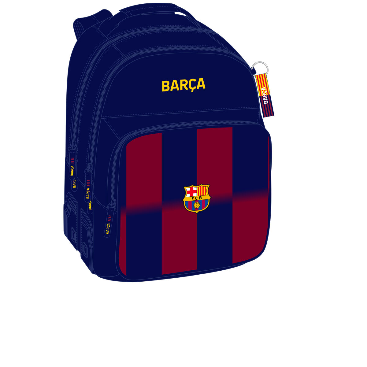 Skolryggsäck F.C. Barcelona Blå Rödbrun 32 x 42 x 15 cm