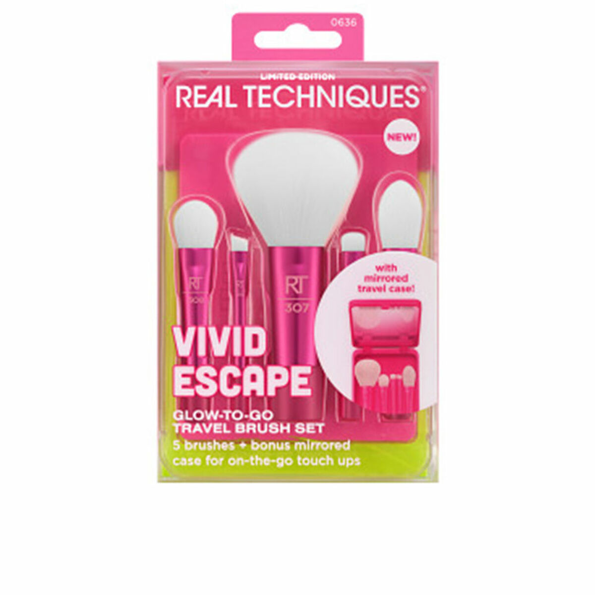 Sminkborstar, set Real Techniques VIVID ESCAPE 5 Delar