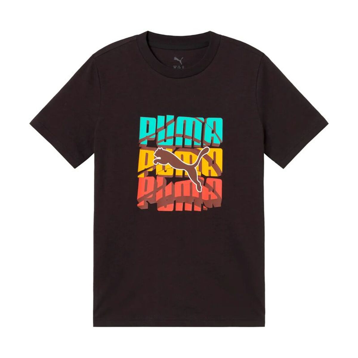 Barn T-shirt med kortärm Puma Graphic Logo Colour Svart