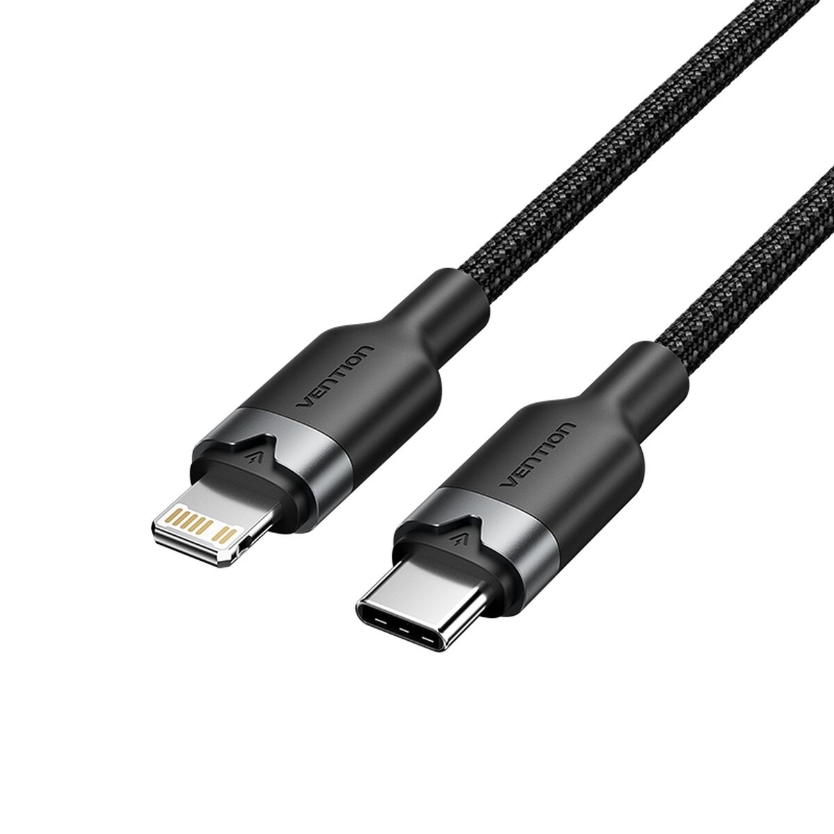 Kabel USB till Lightning Vention 3A CABLECABL Svart Aluminium
