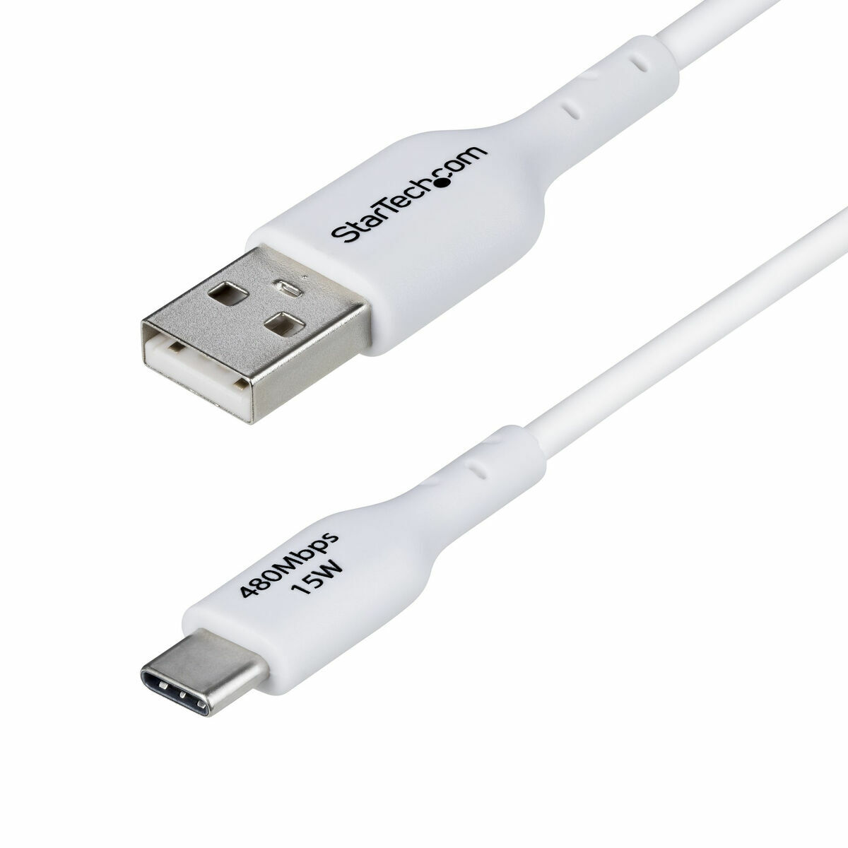 USB-kabel Startech USB2AC1MNCWHE Vit 1 m