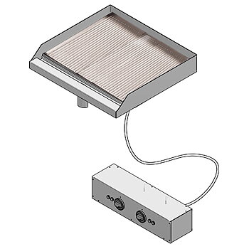 Infälld Elektrisk grill, räfflad plåt
