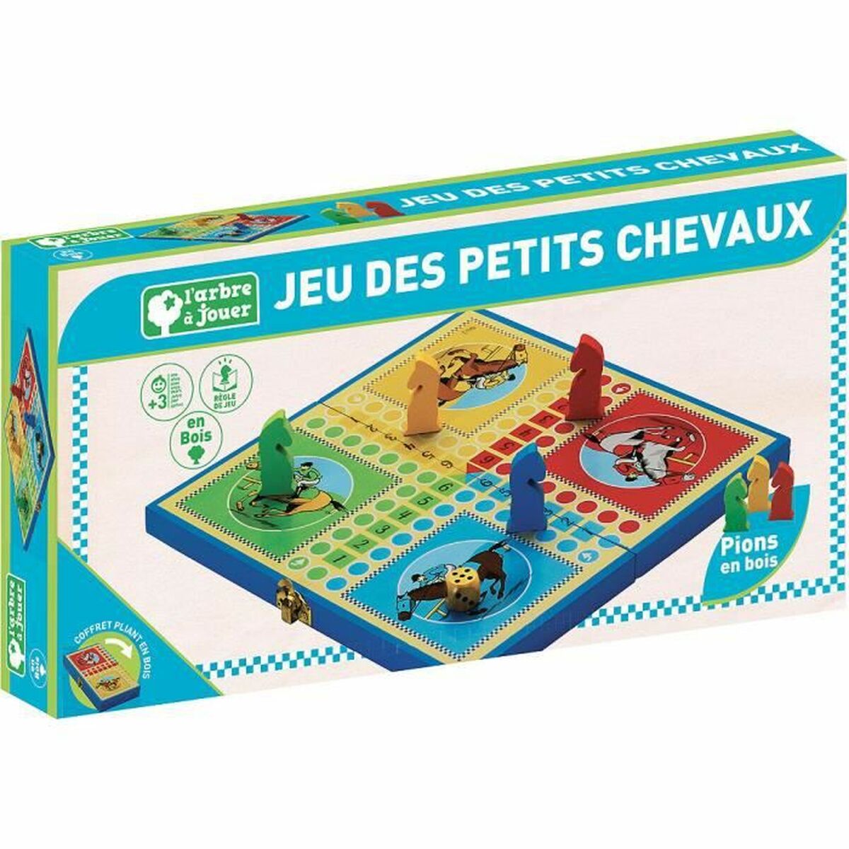 Sällskapsspel L´Arbre a Jouer Jeu Des Petits Chevaux 25 x 25 x 1,5 cm 25 x 13 x 3 cm - 3