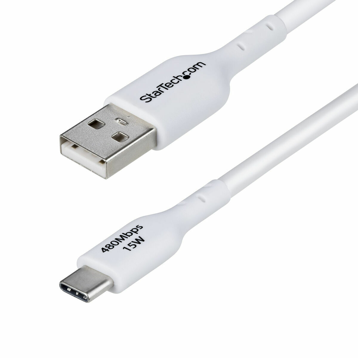 USB-kabel Startech USB2AC3MNCWHE Vit 3 m