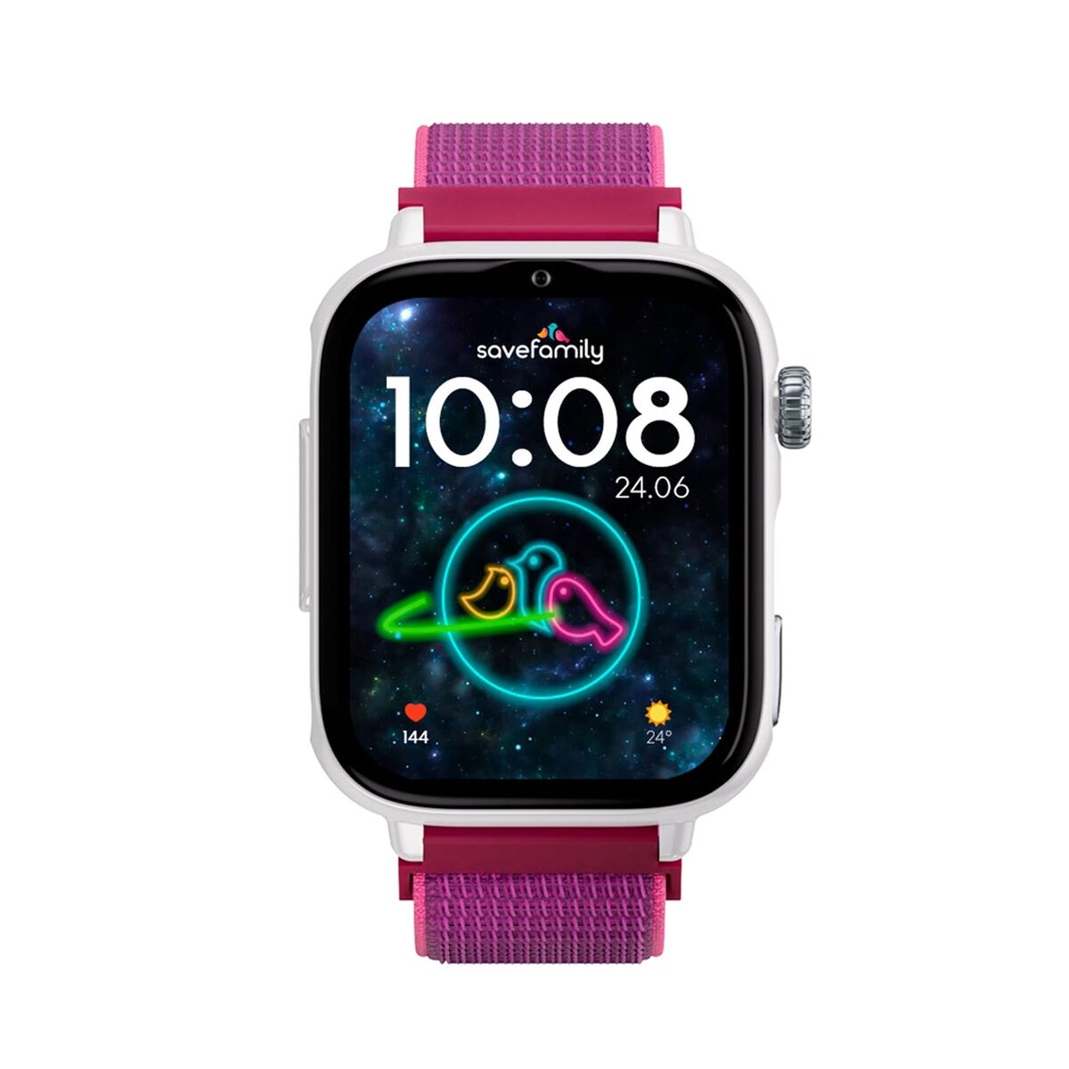 Smartklocka Save Family SW2-BL-TELFRAMB Vit Rosa Hallon