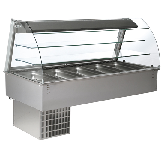 Drop-in öppet kylda ventilerade display, 5x GN 1/1 + 5x GN 1/3