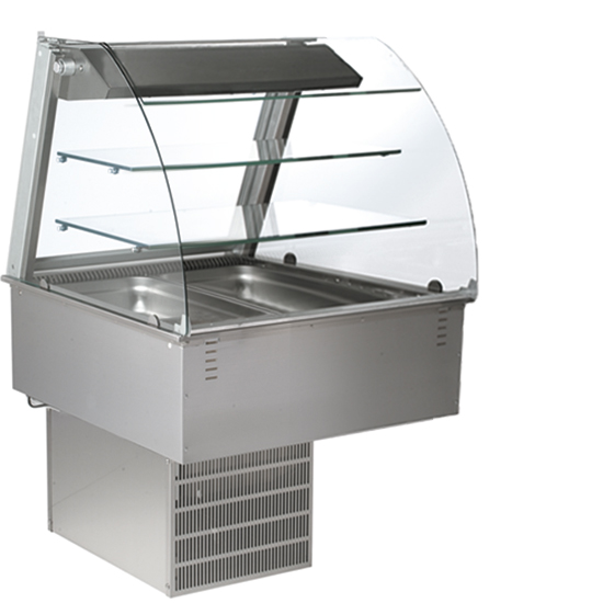 Drop-in öppet kylda ventilerade display, utan kylaggregat, 2x GN 1/1 + 2x GN 1/3