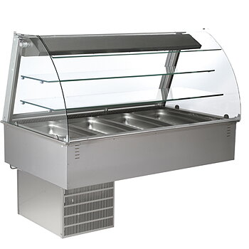 Drop-in öppet kylda ventilerade display, utan kylaggregat, 4x GN 1/1 + 4x GN 1/3