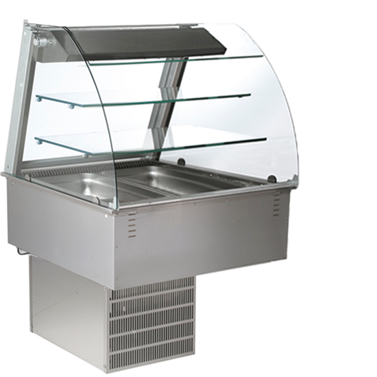 Drop-in stängd kylda ventilerade display, utan kylaggregat, 2x GN 1/1 + 2x GN 1/3
