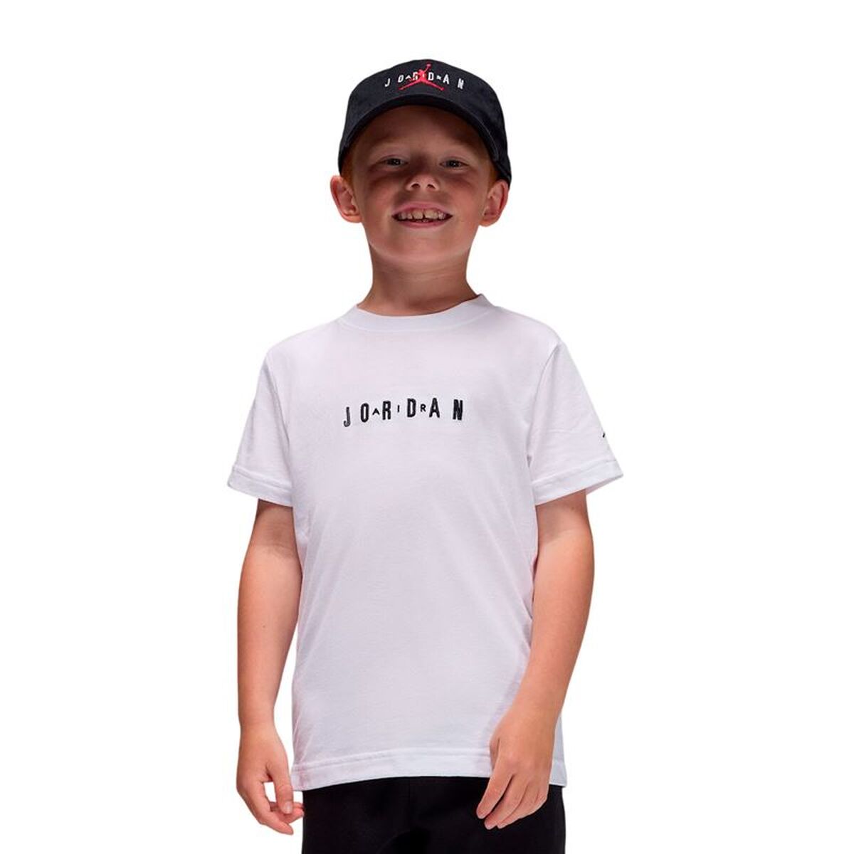 Barn T-shirt med kortärm Jordan Mj Wordmark Emb Crew Vit