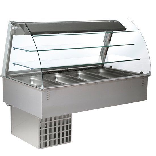 Drop-in öppet kylda ventilerade display, utan kylaggregat, 4x GN 1/1