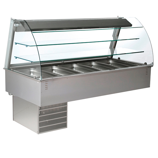 Drop-in stängd kylda ventilerade display, 5x GN 1/1