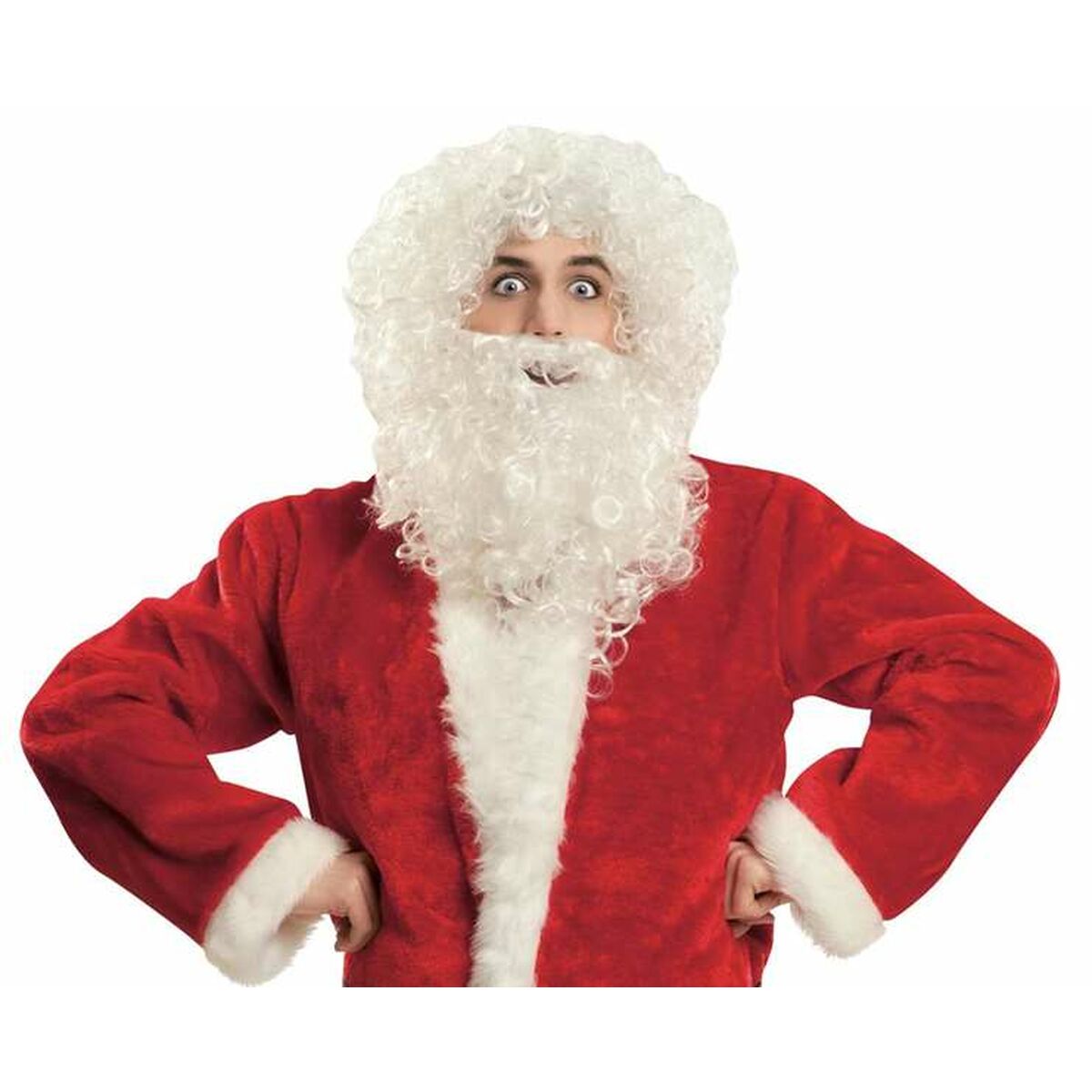 Peruk med skägg My Other Me Vit Tomte - 2