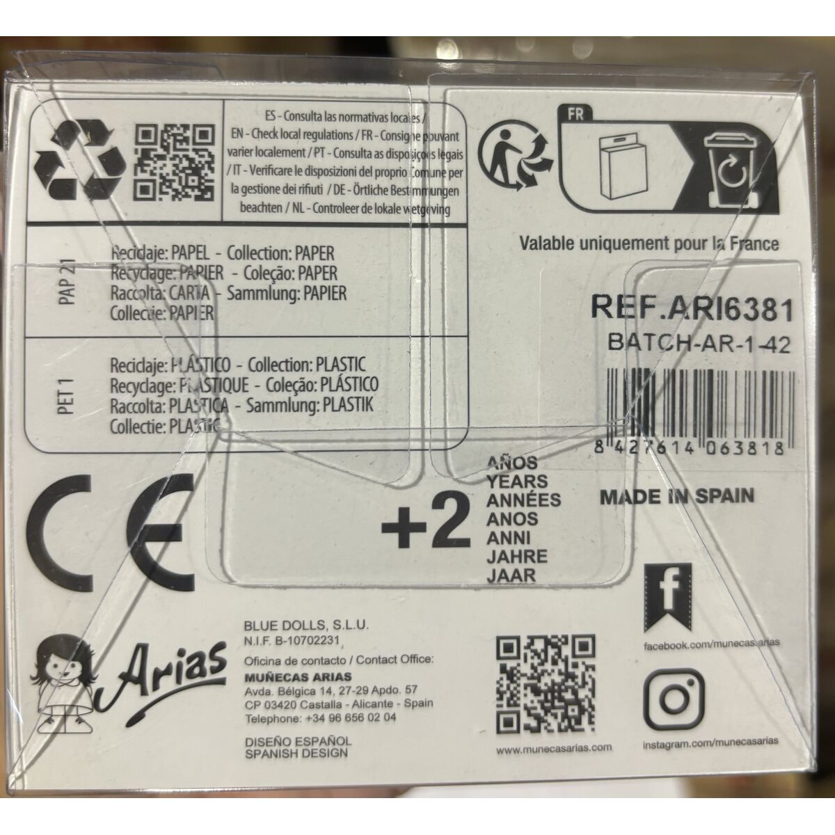 Skoe för docka Arias Vit 40 cm - 3