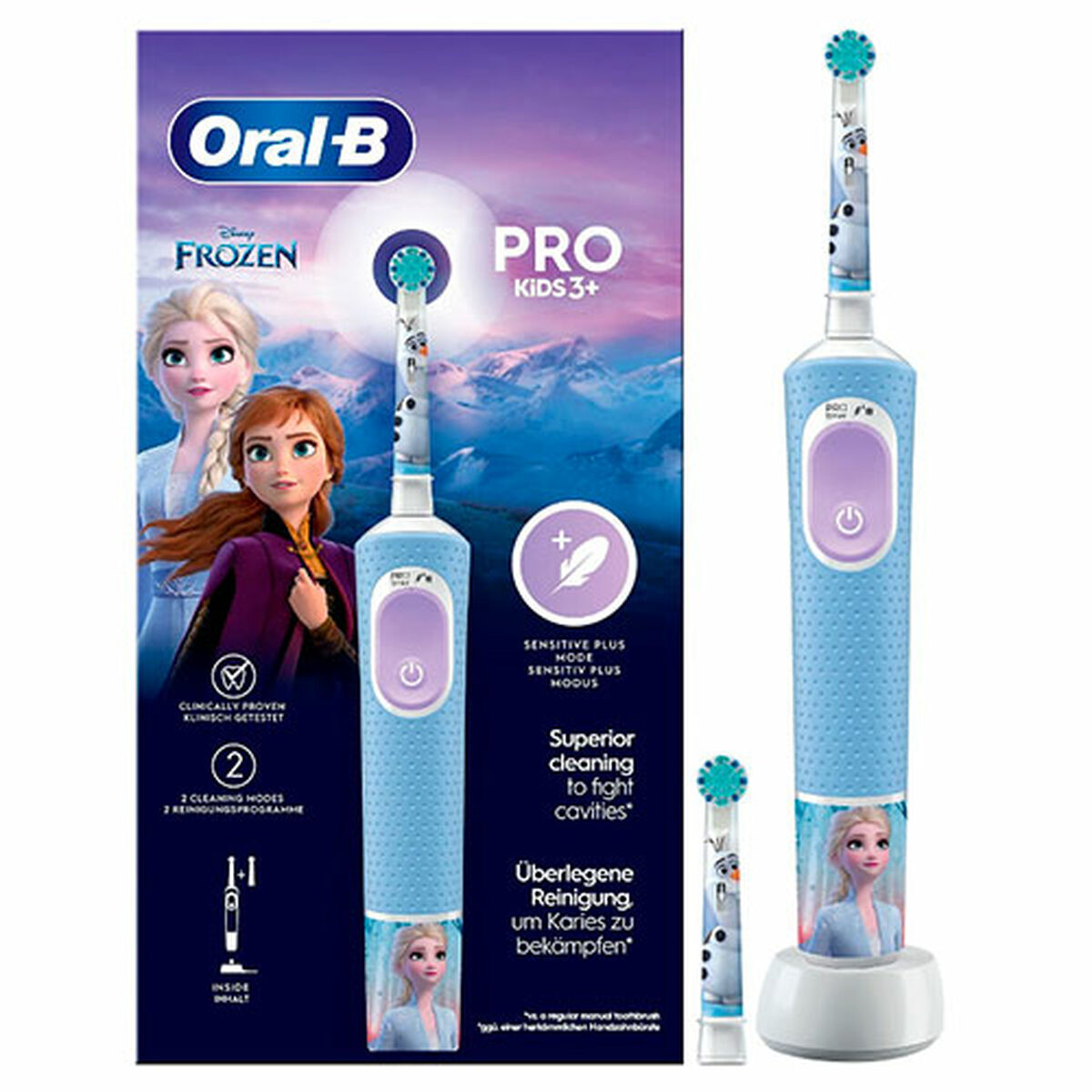 Elektrisk Tandborste Oral-B Frozen Svart Multicolour (2 Delar) (2 antal)