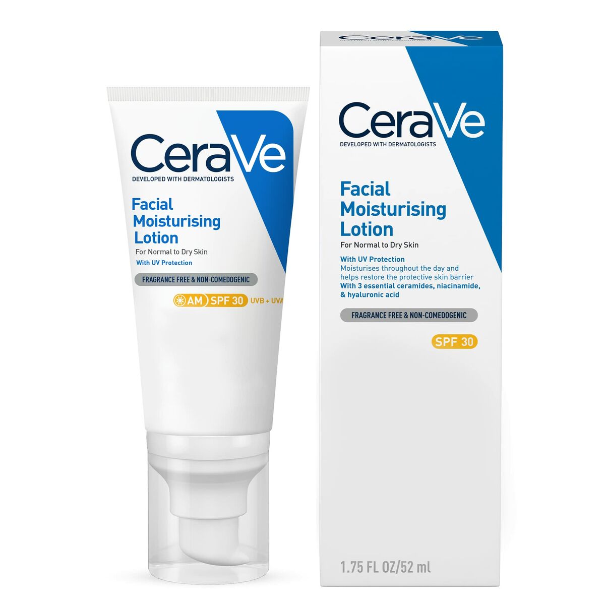 Återfuktande ansiktslotion CeraVe Loción Hidratante Spf 30 52 ml