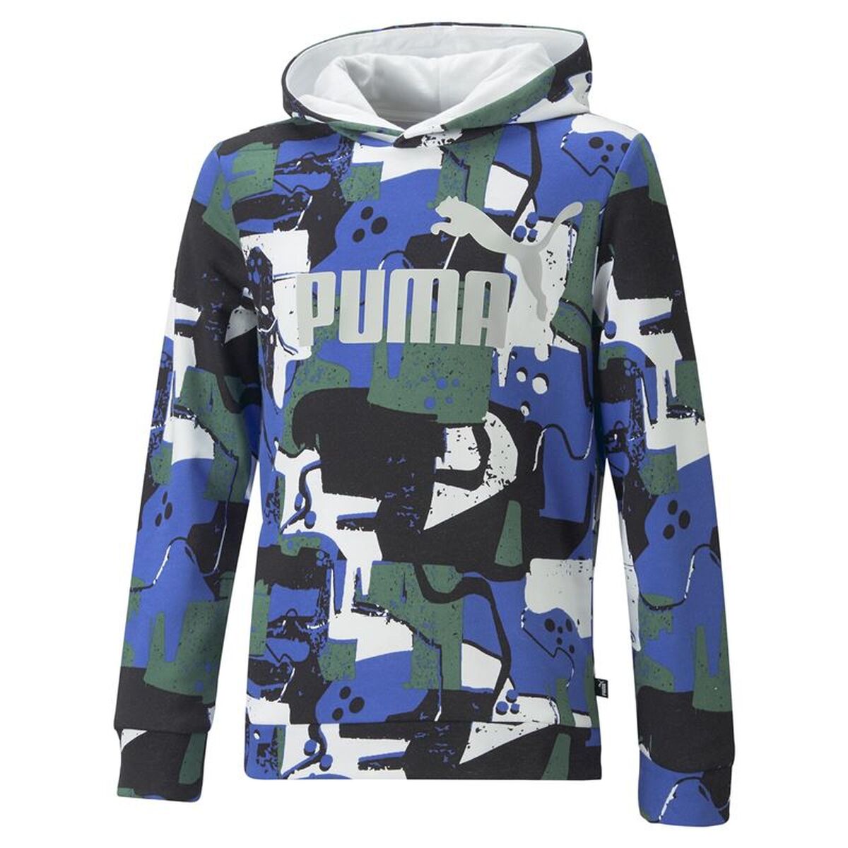 Tröja med huva Unisex Puma Essentials+ Street Art Aop Blå