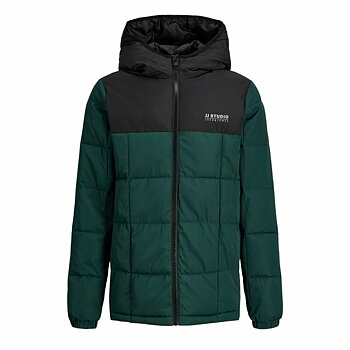 Jacka Barn Jack & Jones Jjben Square Hood Jacket Jnr Oliv