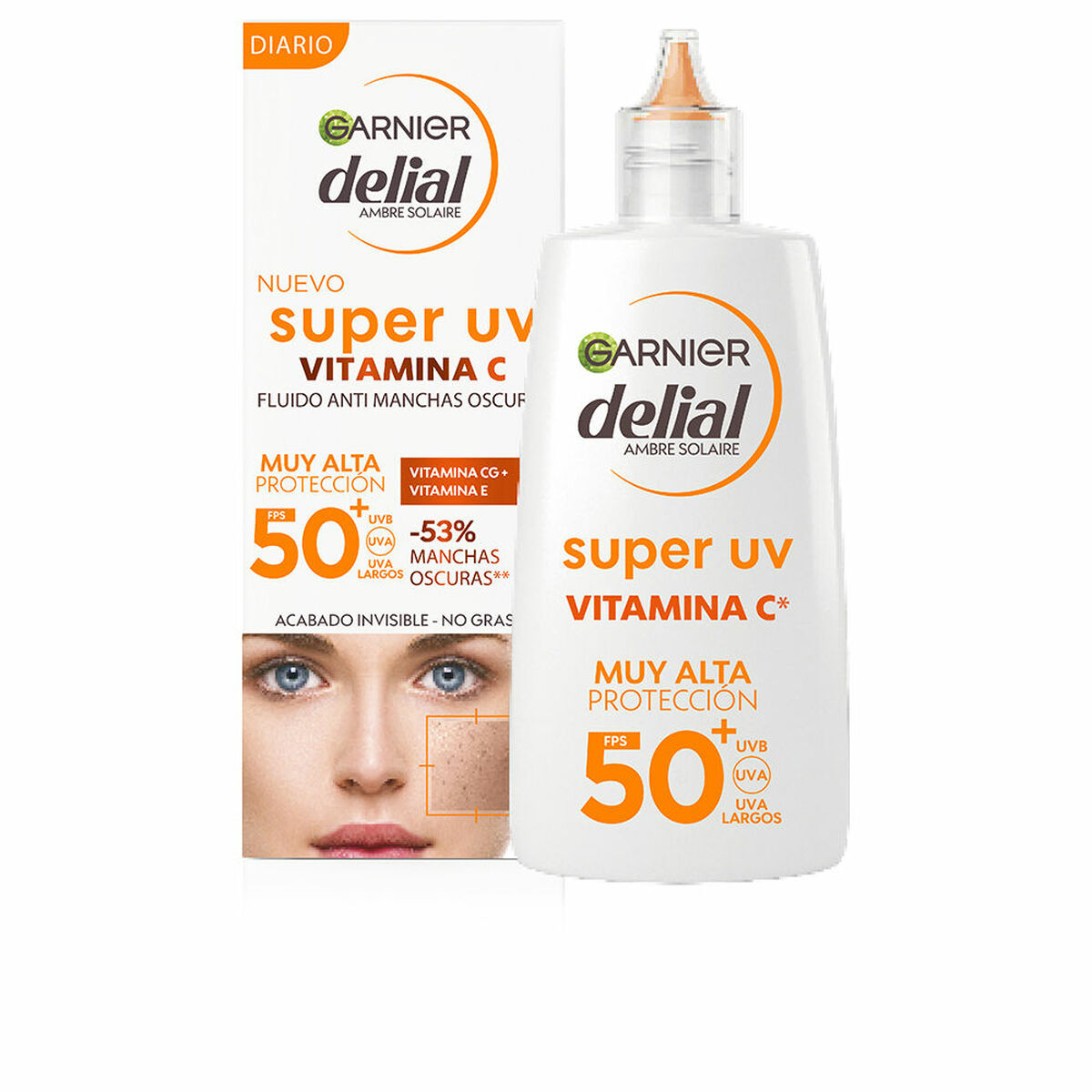Kräm mot bruna fläckar Garnier Delial Super UV Spf 50 Spf 50+ 40 ml 62,65 ml C-vitamin