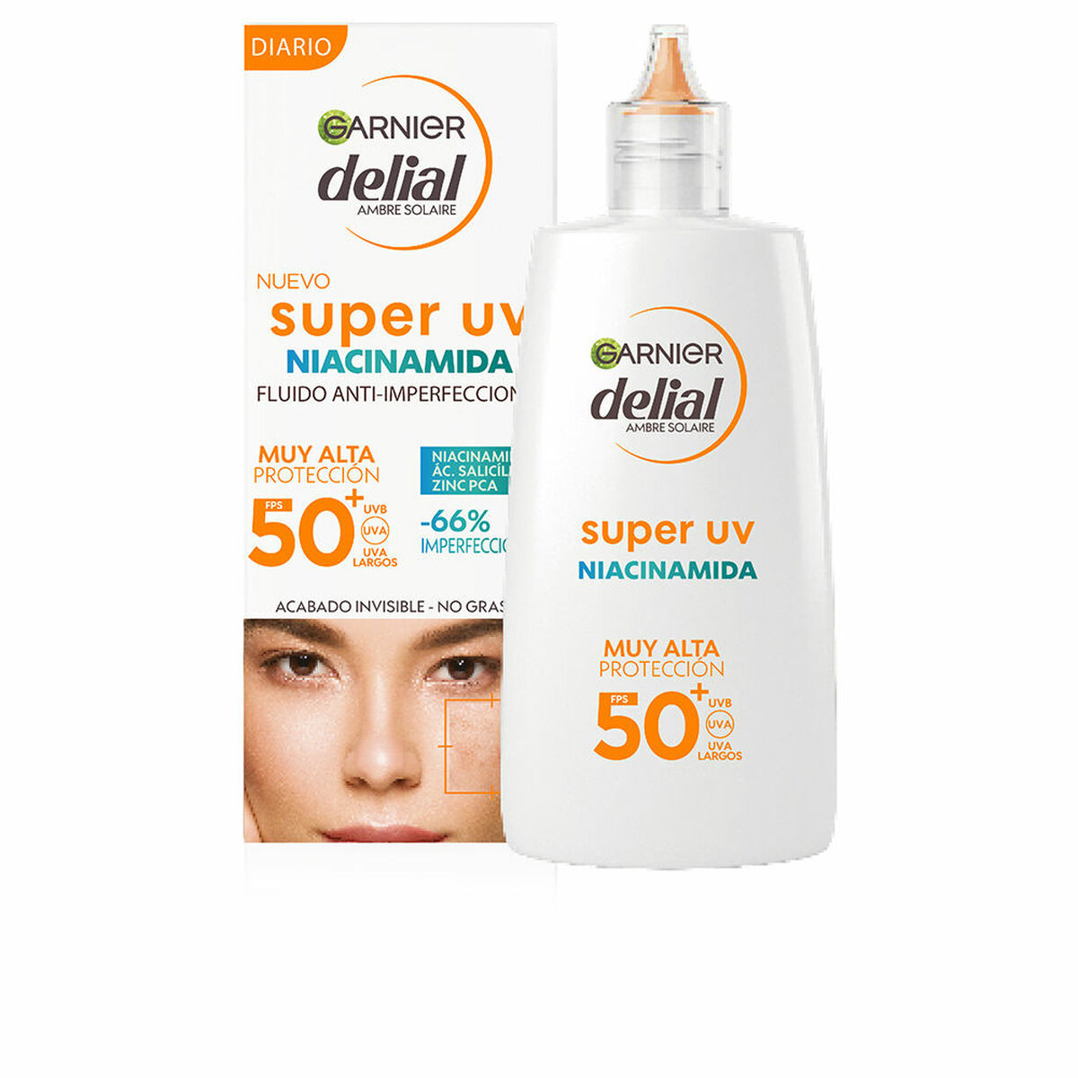 Anti-Imperfektion behandling Garnier Delial Super Uv Spf 50 Spf 50+ 40 ml Niacinamid