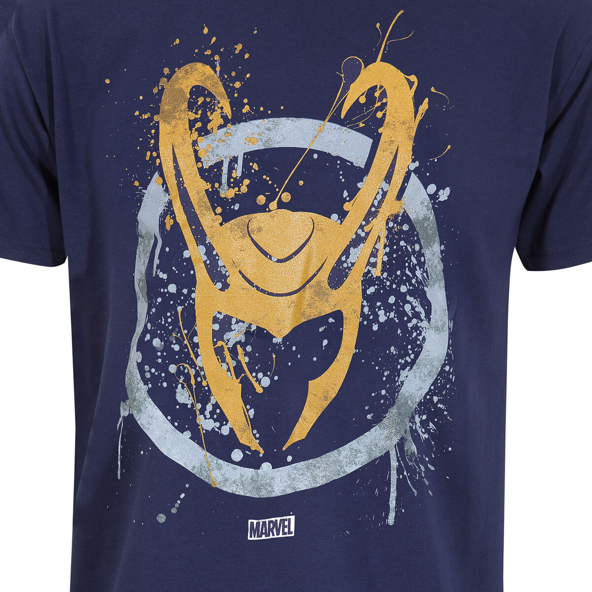 T-shirt med kortärm Marvel Splatter Logo Blå Unisex - 2