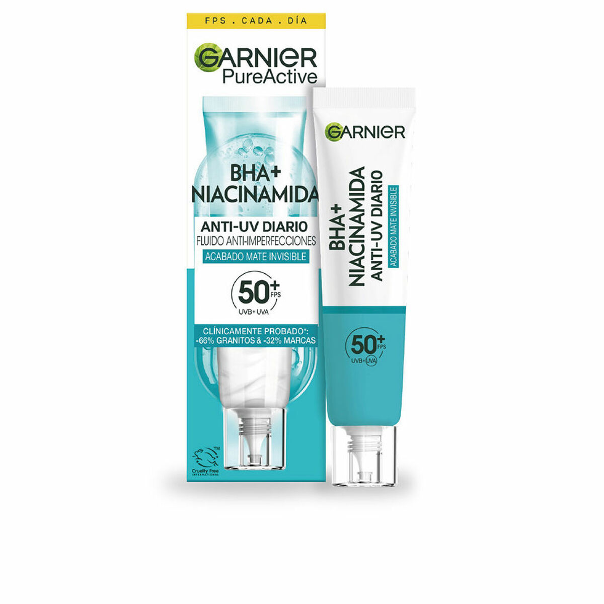 Dagkräm Garnier PURE ACTIVE Spf 50 Spf 50+ 40 ml