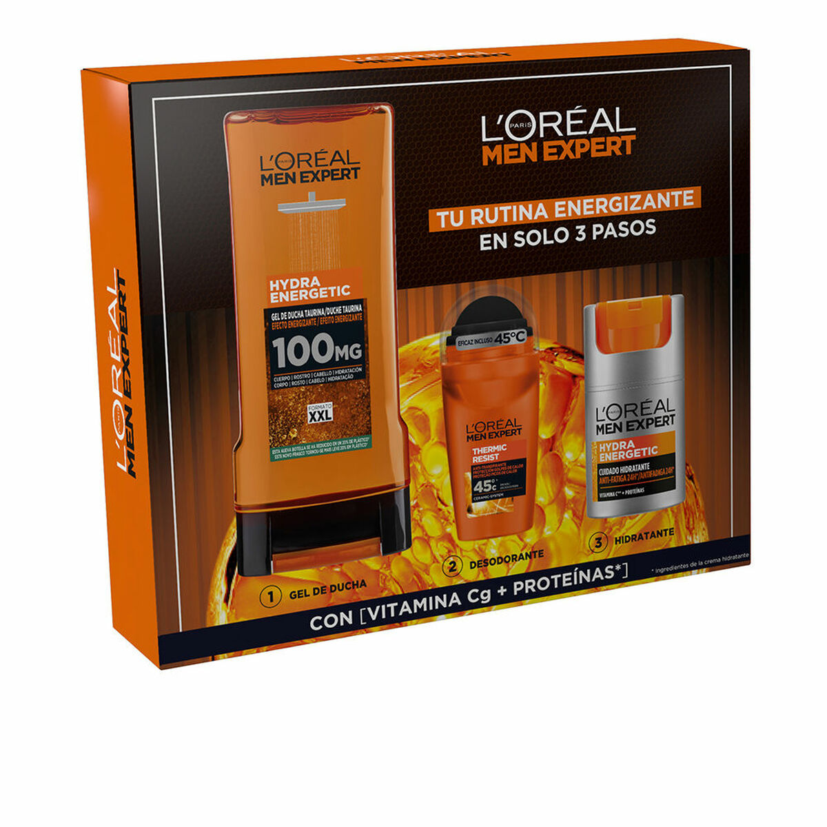 Kosmetikset Damer L'Oreal Make Up MEN EXPERT HYDRA ENERGETIC 3 Delar