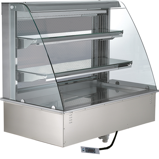 Drop-in solid tillbaka kylda ventilerade display, 4x GN 1/1