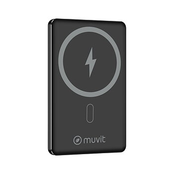 Powerbank Muvit for Change Svart Aluminium 5000 mAh