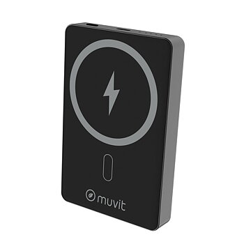 Powerbank Muvit for Change Svart Aluminium 10000 mAh