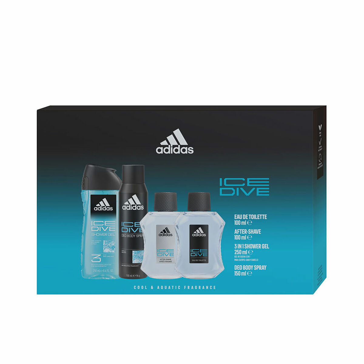 Parfymset Herrar Adidas ICE DIVE 4 Delar