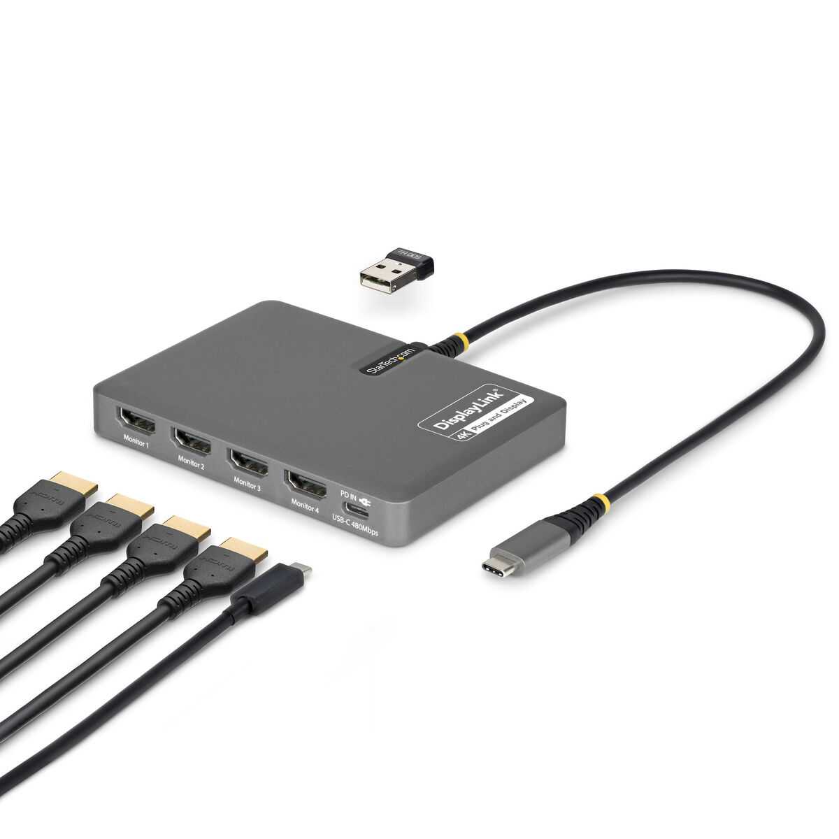 USB-kabel Startech QUAD-USB-HDMI-ADAPT Grå