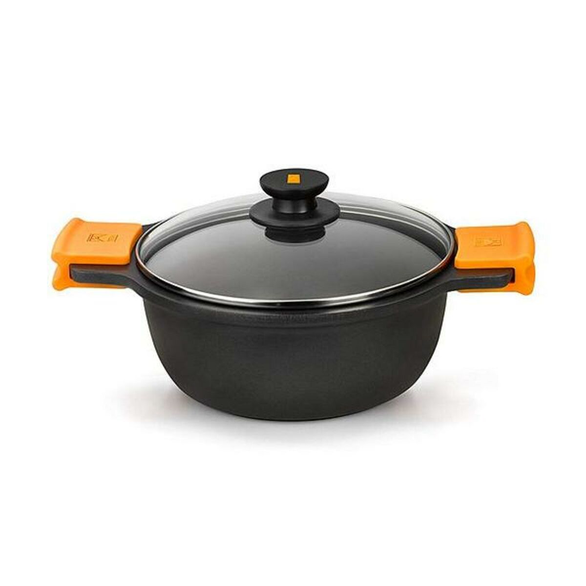 Kastrull med glaslock BRA A270328 Svart Ø 28 cm