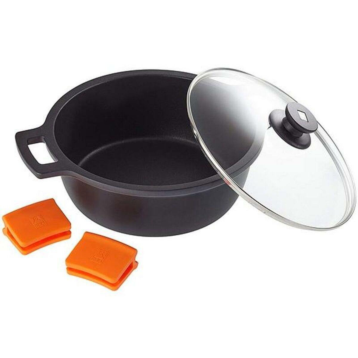 Kastrull med glaslock BRA A270328 Svart Ø 28 cm - 2