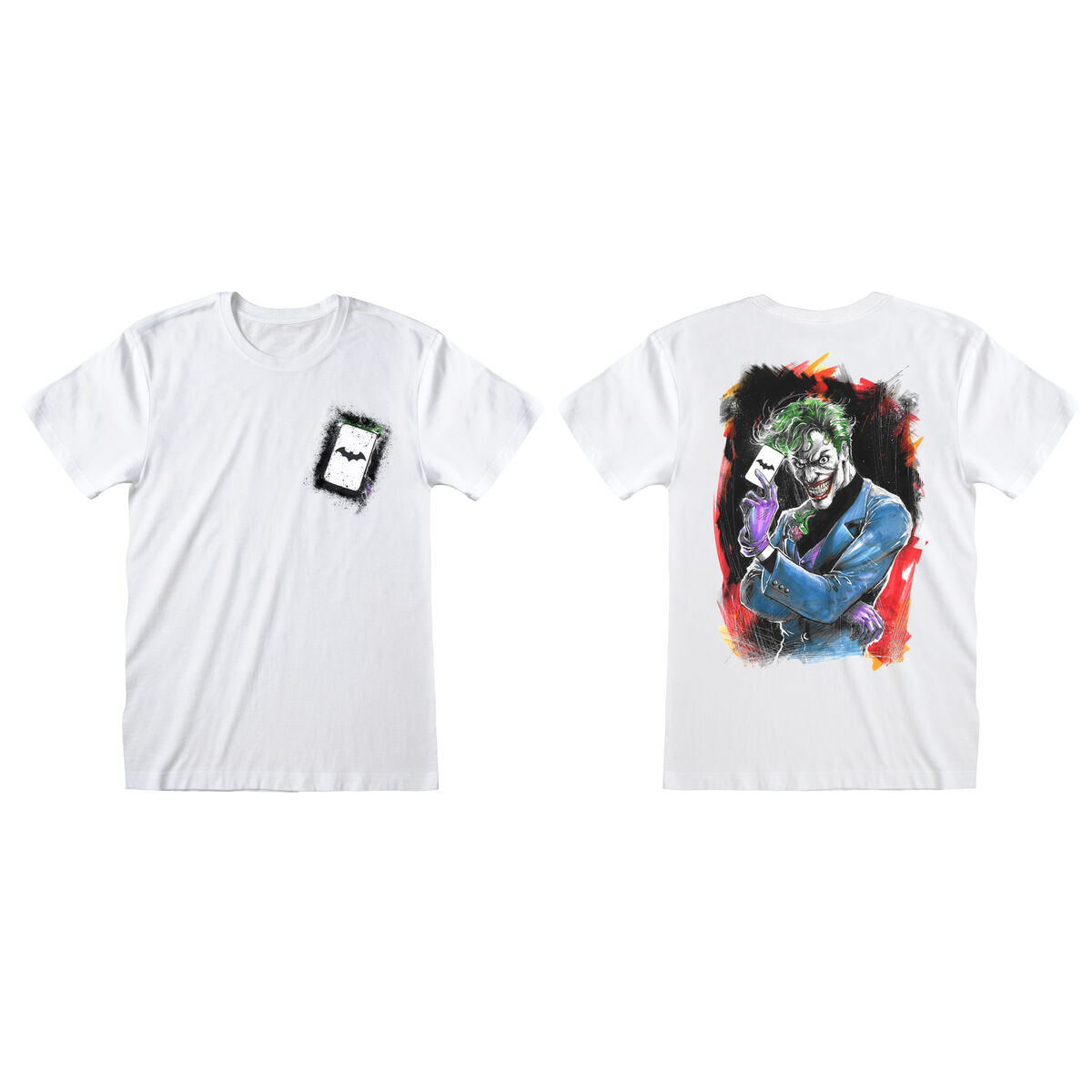 T-shirt med kortärm DC Comics Batman Card Vit Unisex