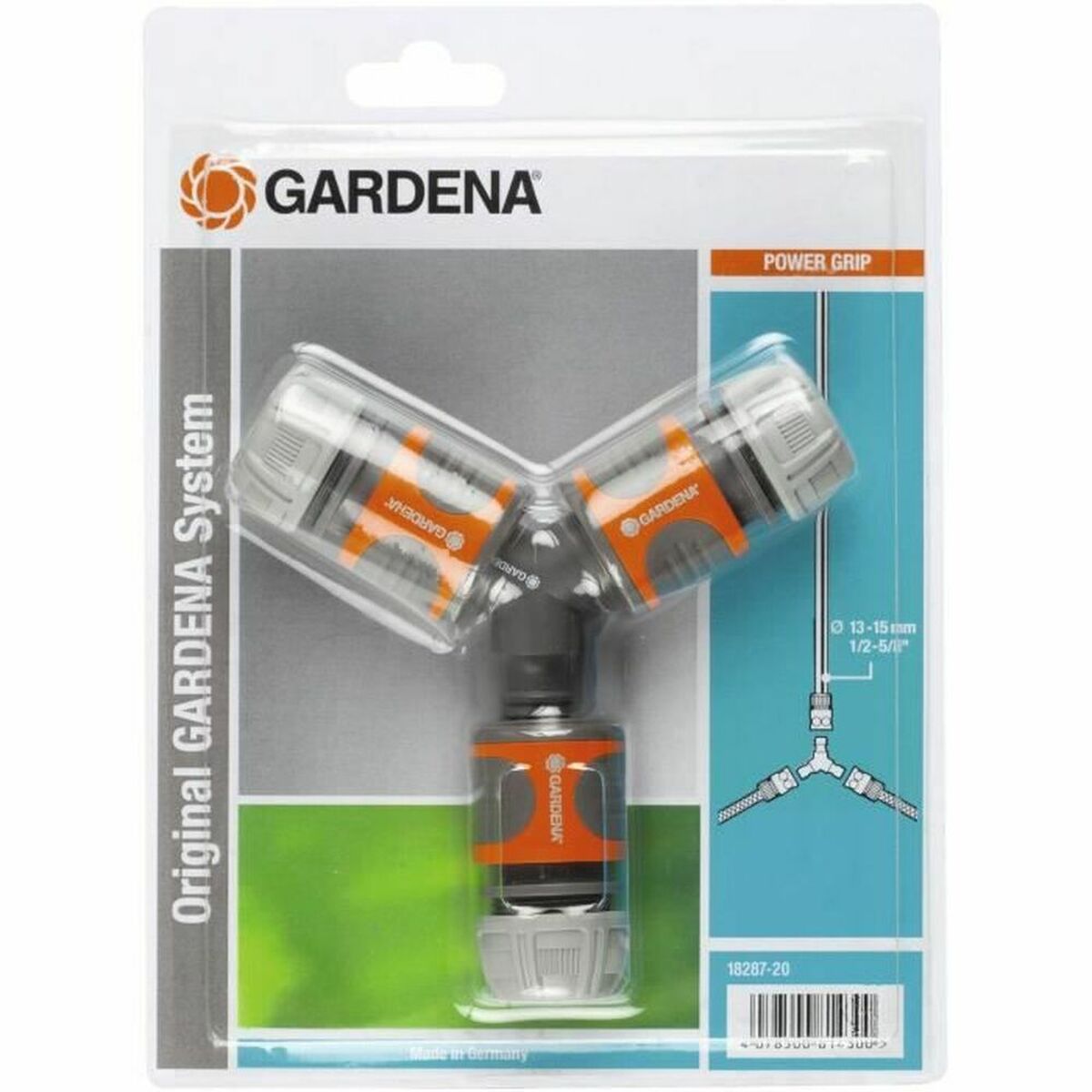 Slanganslutning Gardena 18287-20 Ø 15 mm 1/2" Trippel Bevattningssystem