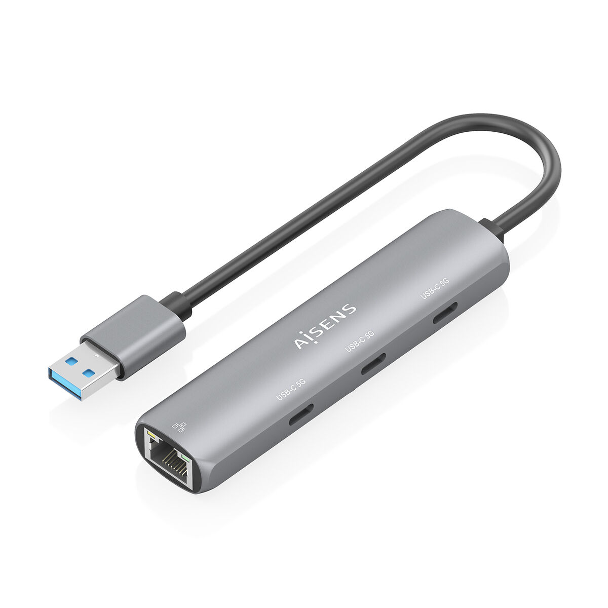 USB-HUB Aisens ASUC-4P037-GR Grå
