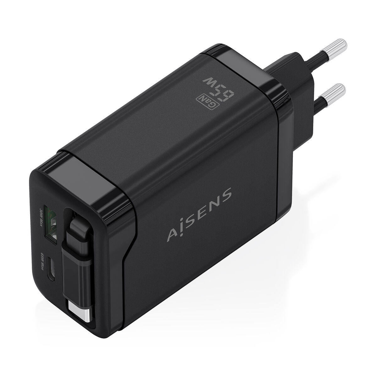 Väggladdare Aisens ASCH-65W3P071-BK Svart